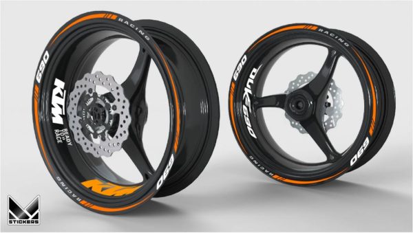 KTM Duke 690 Orange Wheel Decal Kit