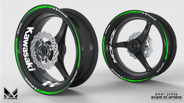 Kawasaki ZX10R Green Wheel Stickers Kit